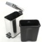 Rectangular Polished Chrome Waste Bin With Pedal